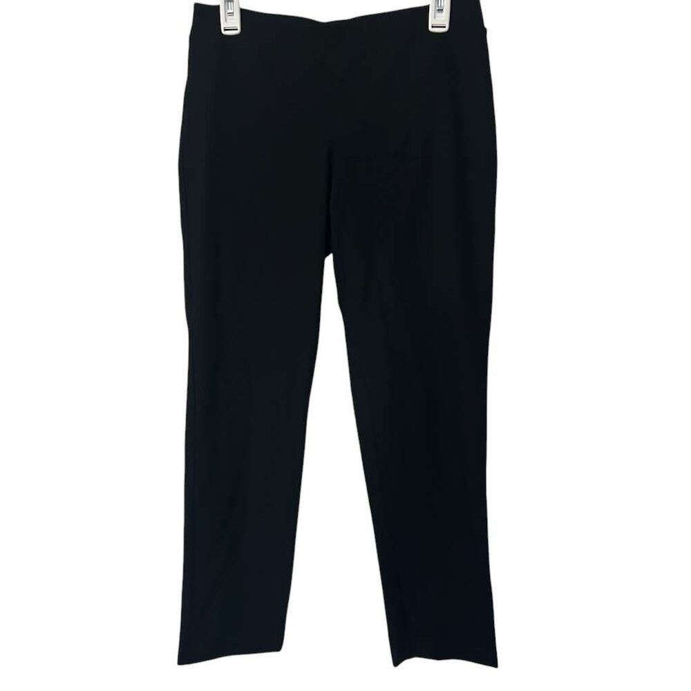 Eileen Fisher Slim Ankle Pull-On Pants Women Small Black Viscose